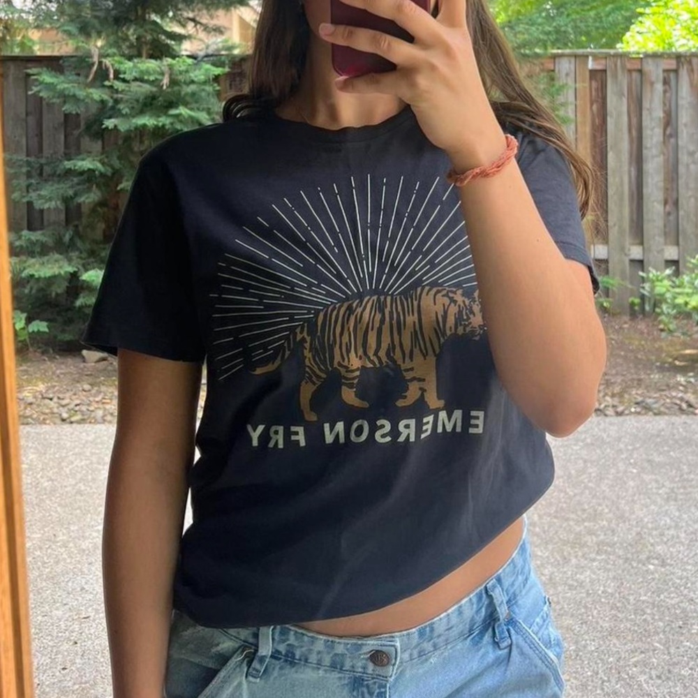 Emerson Fry Graphic Tee with Tiger Print